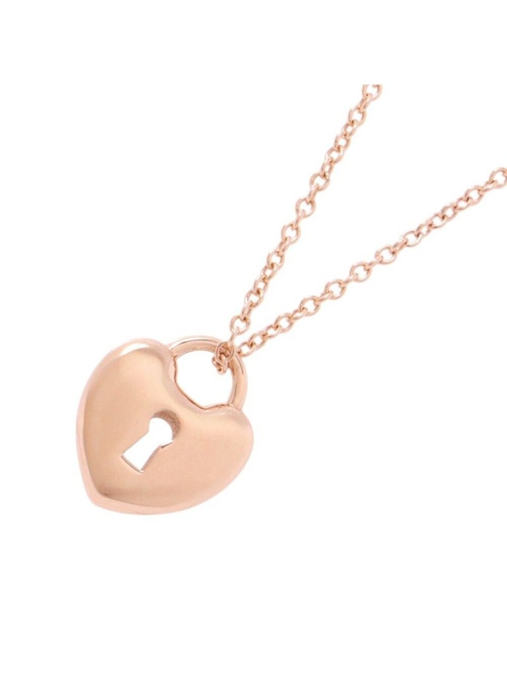 Tiffany & Co Necklace Heart Lock 18k Pink Gold Pendant